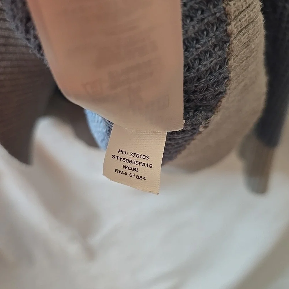 Patagonia‎ Ponderosa Pine Sweater Waffle Knit 1/4 Zip • Women's Size Large Blue - Picture 10 of 15